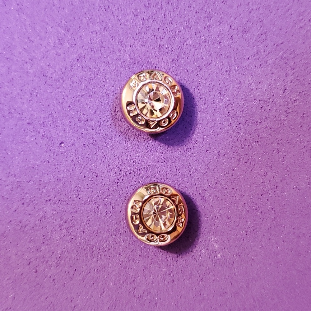 Coach, Rose Gold Tone, Stud Earrings.